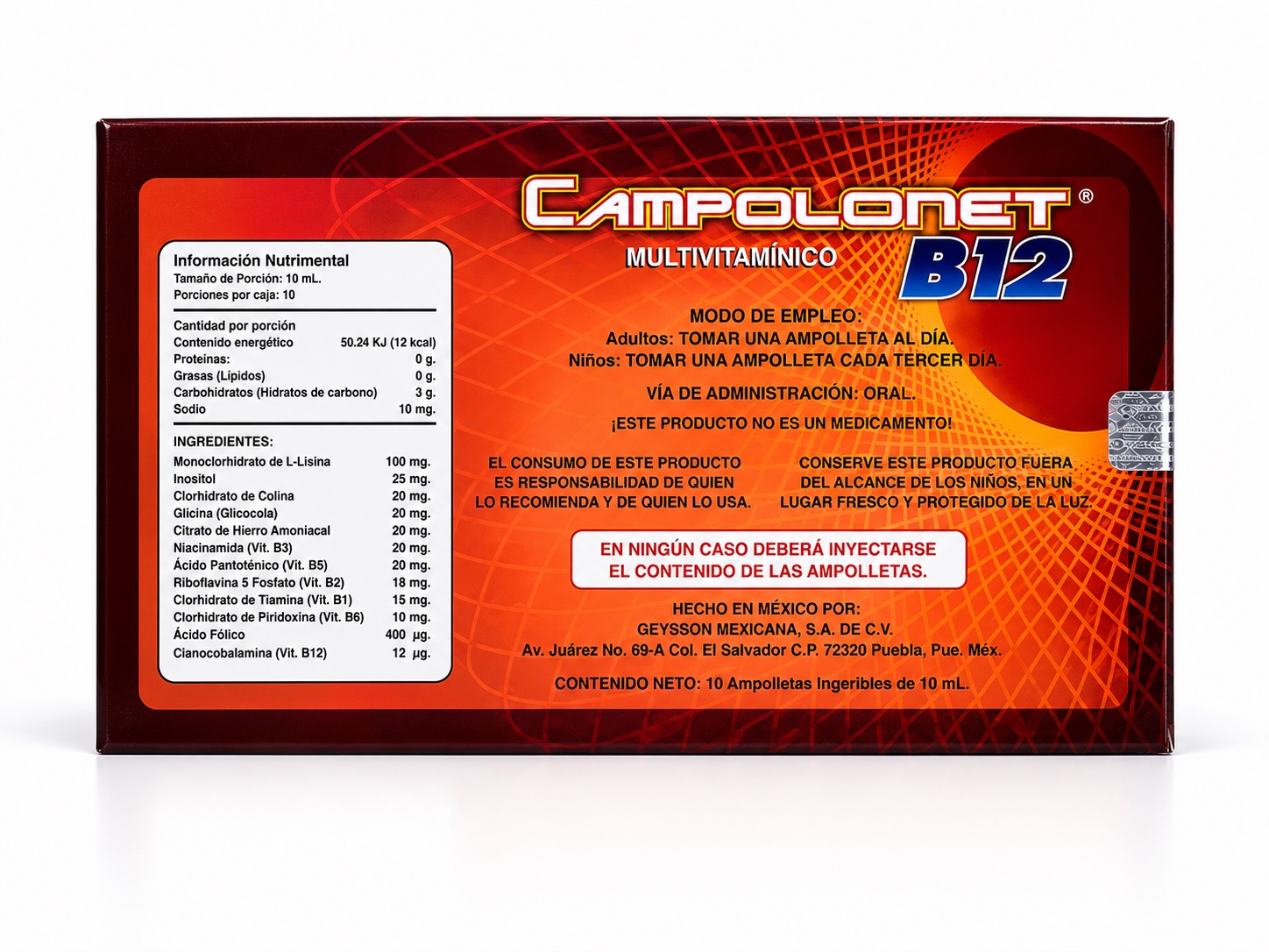 Campolonet B12 — modo de uso e ingredientes