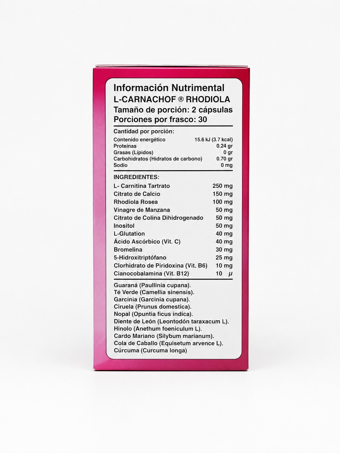 L-Carnachof Rhodiola — modo de uso e ingredientes